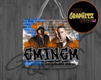 EMINEM!! Brick Textured Background. Orange and Blue. Sublimation Friendly. Commercial Use.
