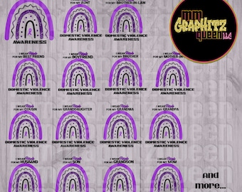 Domestic Violence Awareness Family Bundle. Family Support!! Sublimation Friendly. Commercial Use. PNG Files