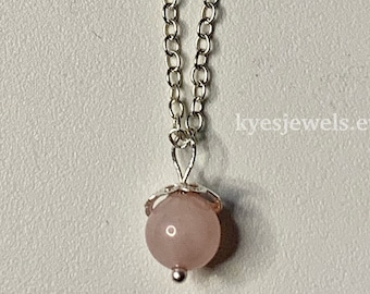 rose quartz pendant | rose quartz jewelry for women | gifts for mom | healing crystal pendant | dainty gemstone | minimalist necklace