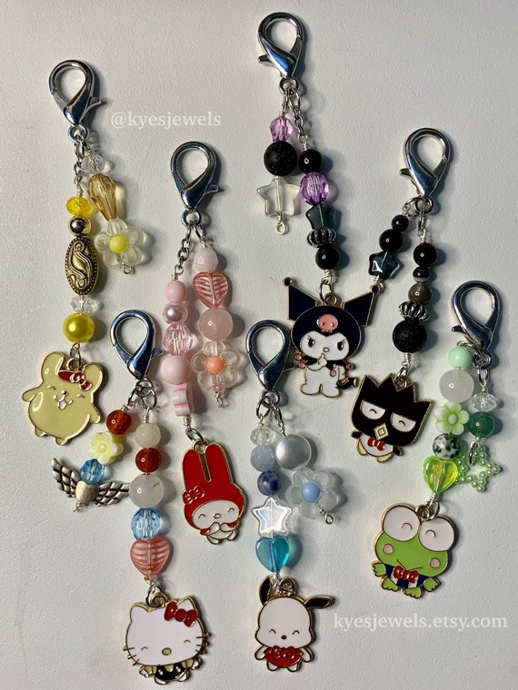 Porte-clés sanrio porte-clés hello kitty adorables porte-clés en perles  breloque porte-clés Porte-clés anime kawaii cadeau pour maman de sa fille -   France