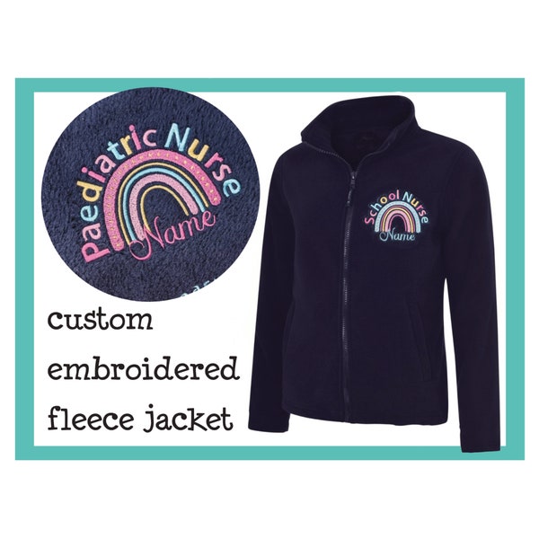 Rainbow personalised fleece jacket