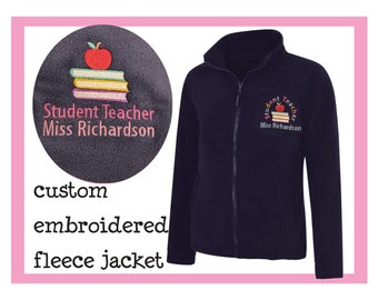 Teacher personalised fleece jacket