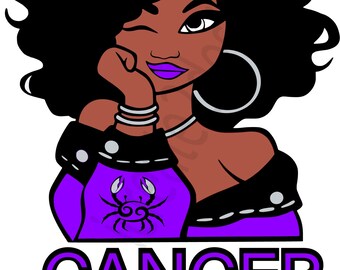Cancer Zodiac Sign Girl SVG Dgital Download