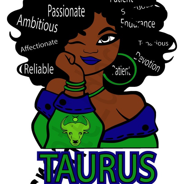 Digital Graphic Taurus Zodiac Birthday Girl  Downloadable Design