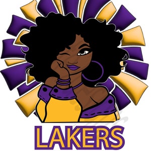 Pom Pom Lakers Girl Fan SVG digital designs