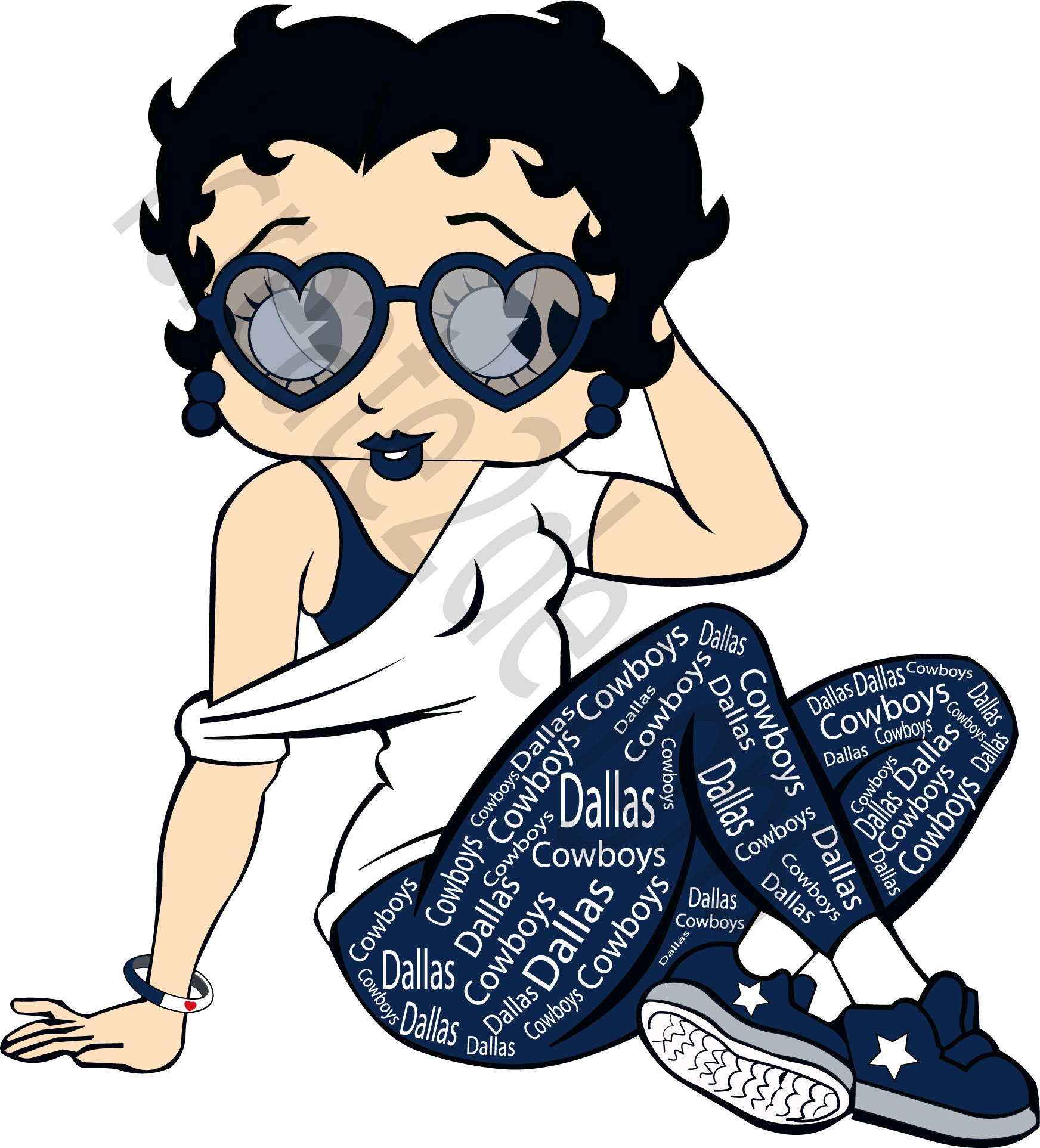 Cowboys Betty Boop SVG Download File Girl Sports Woman Fan - Etsy Canada