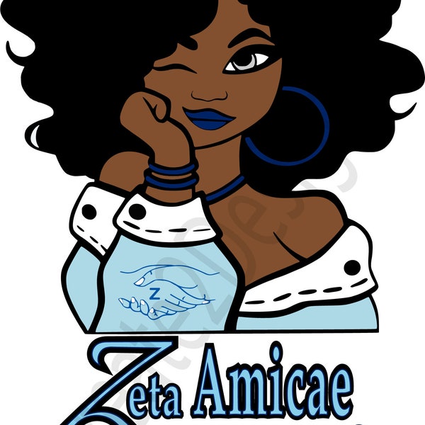 Zeta Amerca Girl SVG Digital Download File
