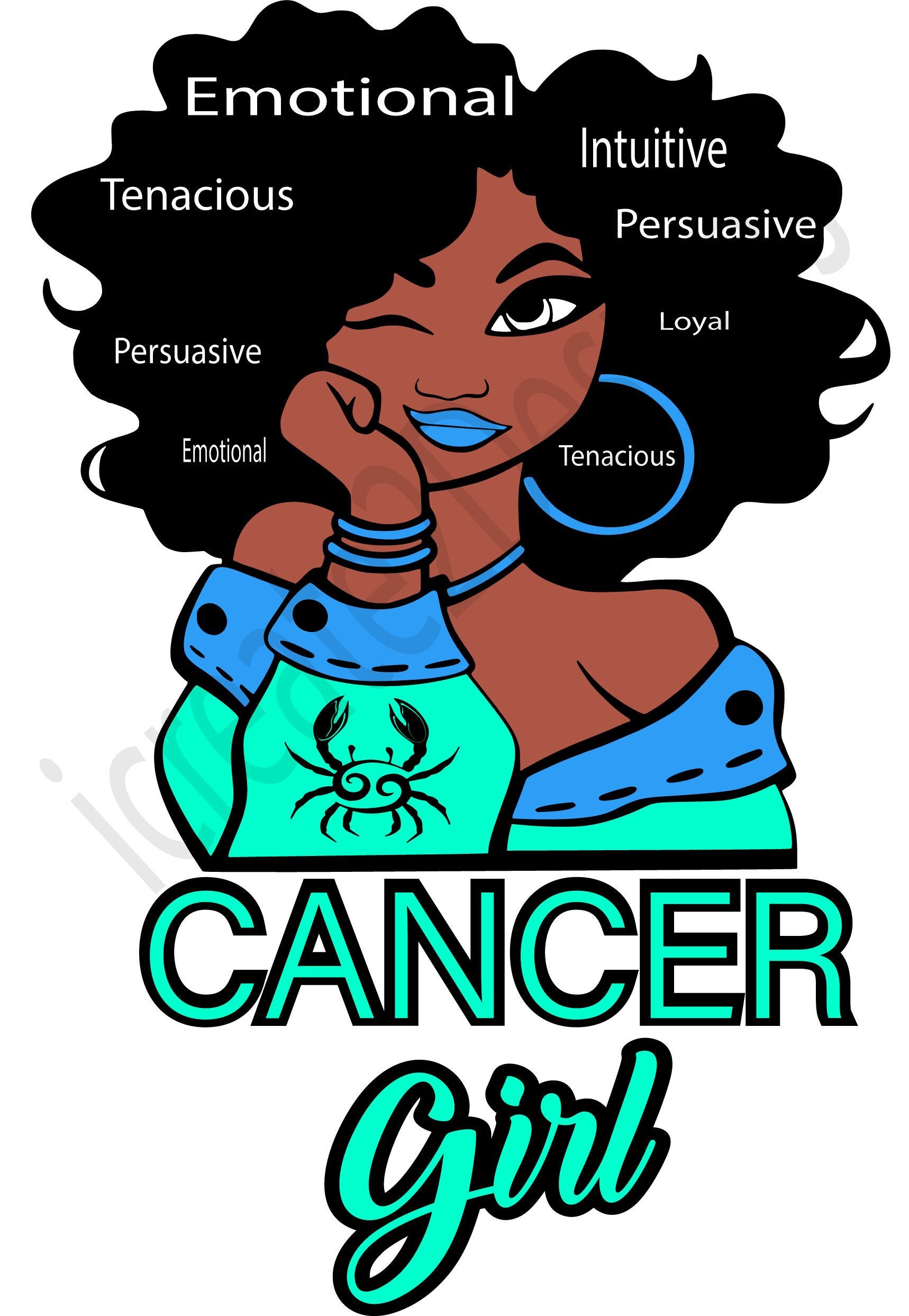 Cancer Zodiac Gril Digital File Birthday SVG Etsy