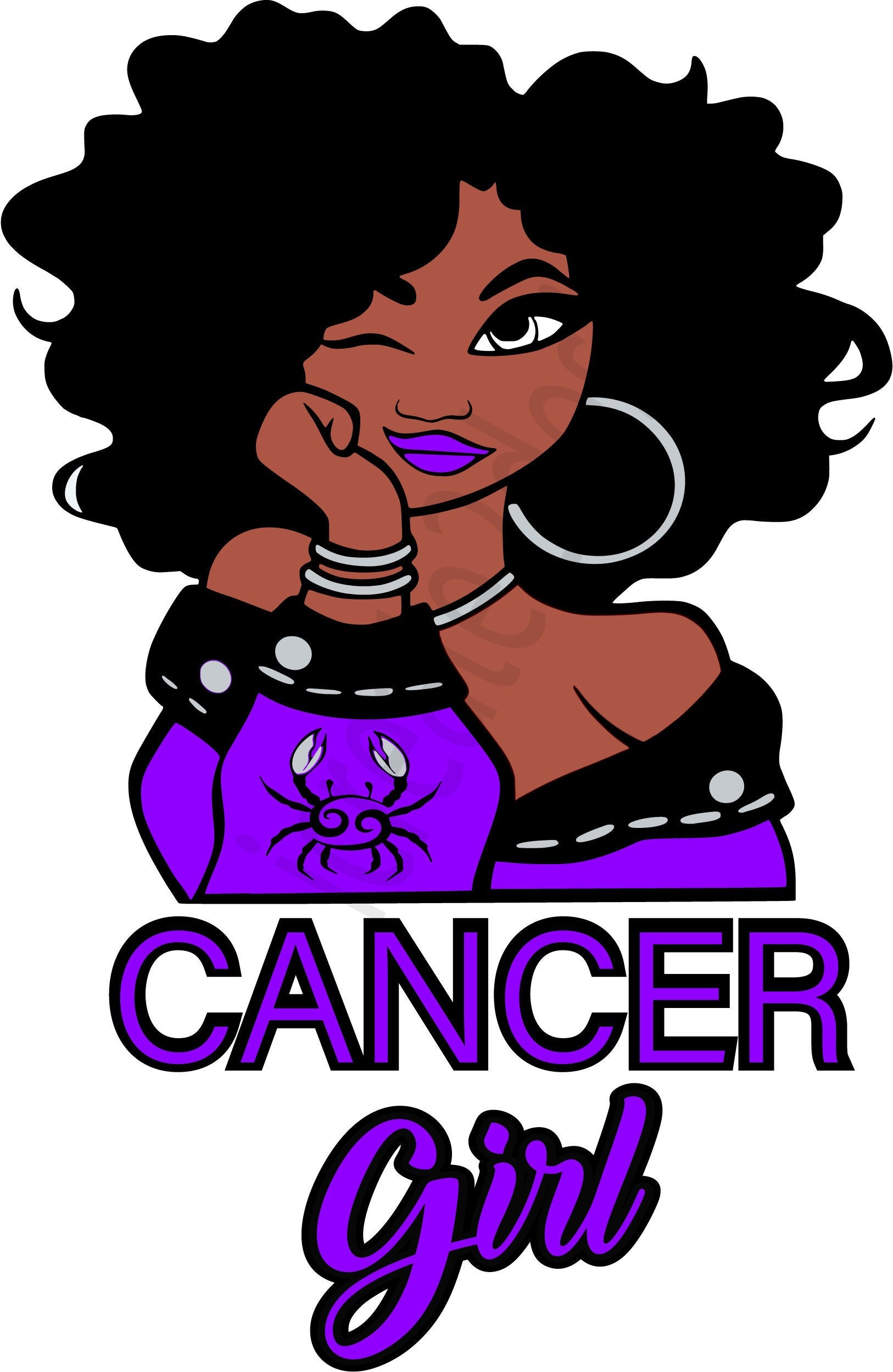 Cancer Zodiac Sign Girl SVG Dgital Download Etsy