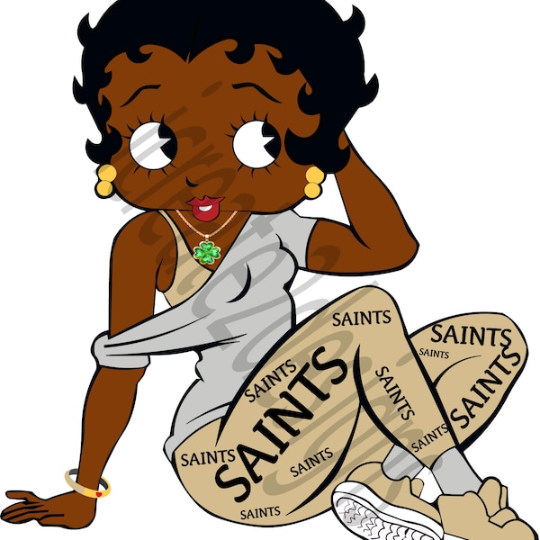 Saints Betty Boop Luck Charm SVG Digital Download File