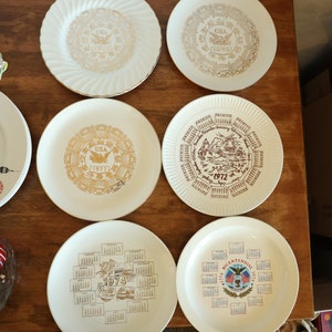 Collector Year plates, 1970&#39;s Vintage plates, Calendar plates, Eagle plates, Bicentennial plates.