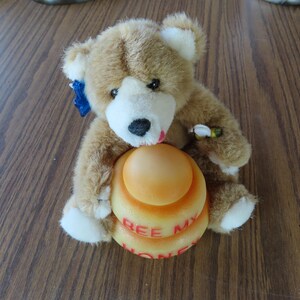 Vintage Applause Teddy Bear Plush Bee My Honey Behive 1986 Stuffed Animal Toy, MISSING bow