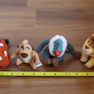Disney Character stuffed animals, Small, Mickey Mouse, Minnie Mouse characters, The Lion King, Toy Story, Winnie the Pooh, Piglett, Tigger