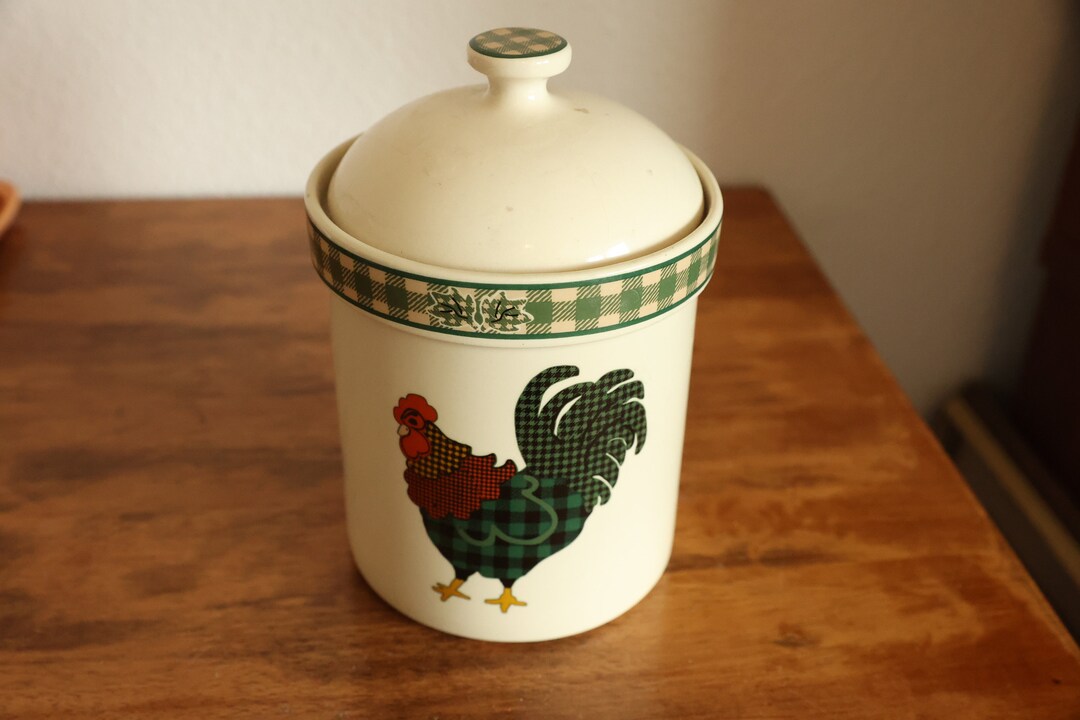 Inleman Vintage Julie Ingleman Design Rooster/chicken Ceramic Jar/canister ...