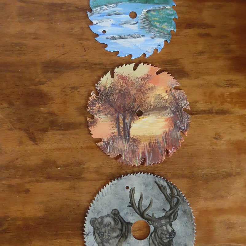 Best HD Pictures about  Hand Painted Saw Blades  with No AI Images
