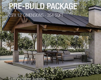Scandinavian Pool House Plan: Modern Outdoor Living Design (Pre-Build Package)
