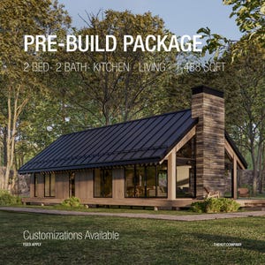 Scandinavian Cabin Floor Plan | Modern Barndominium Design | Nordic-Inspired House Plan | Minimalist Home | Architectural PDF Blueprint