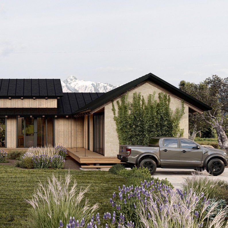 an early depiction of a small mountain cabin in the countryside, in the style of precise lines, dark black and bronze, clyfford still, calm and serene beauty, the rustic and woodsy exterior design of a log cabin, American modernism