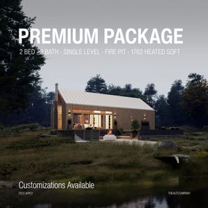 Scandinavische huisjes | Modern huisontwerp met 2 slaapkamers | Volledige constructietekeningen | Blauwdruk vakantiehuis