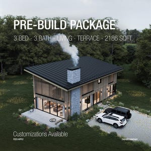 Scandinavian Cabin Floor Plan | Modern Barndominium Design | Nordic-Inspired House Plan | Downloadable Architectural Plans for Construction