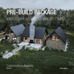 Scandinavian A-Frame Barndominium Plans: Modern 4-Bed Lodge Cabin