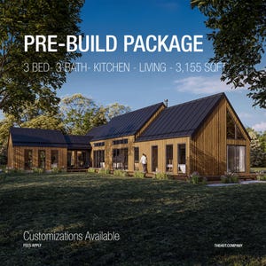 Scandinavian Barndominium Cabin Floor Plan | 3-Bed L-Shaped Mountain Home w/ Loft | Modern House Blueprints & Architectural Design Plans