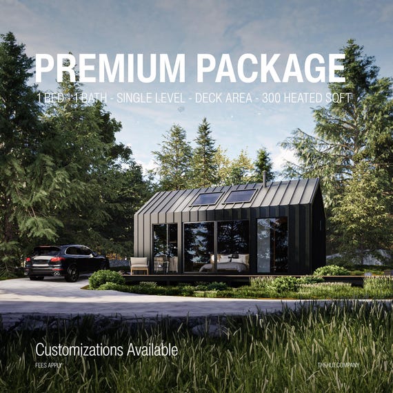 Nordic Tiny Cabin Plans | 1 Bedroom Small House Design | Scandinavian Micro Cabin | Off Grid Retreat |