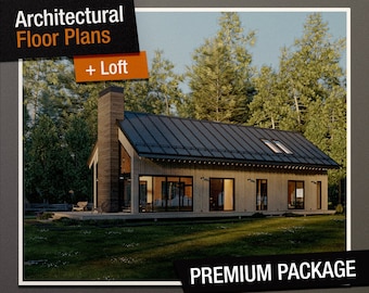 Nordic Barndominium Floor Plan Downloadable 3 Bedroom Plans for Modern Cabin Architectural Plans