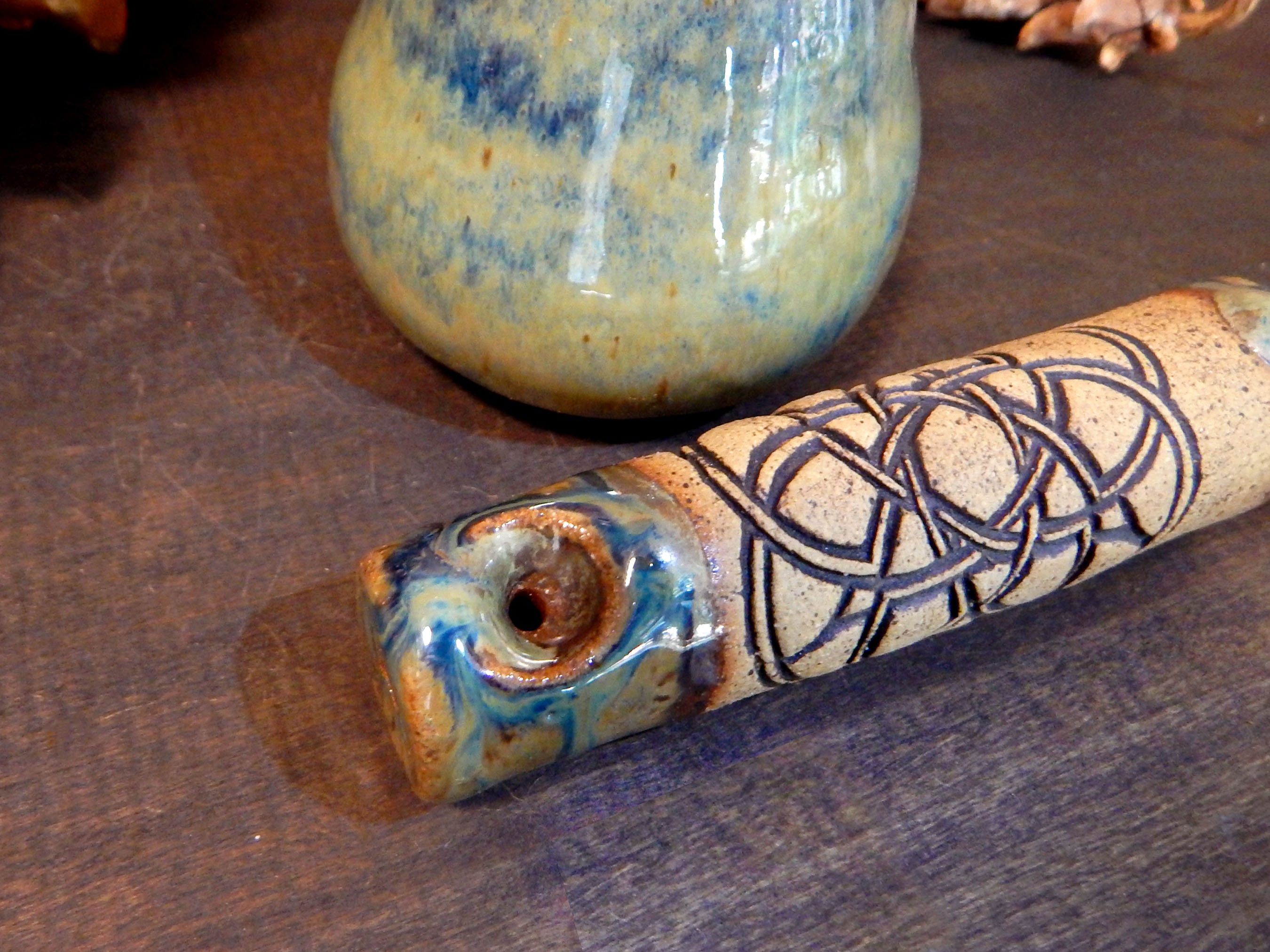 Handmade Smoking Pipe Pottery Stash Jar Set Tobacco Unique One Etsy