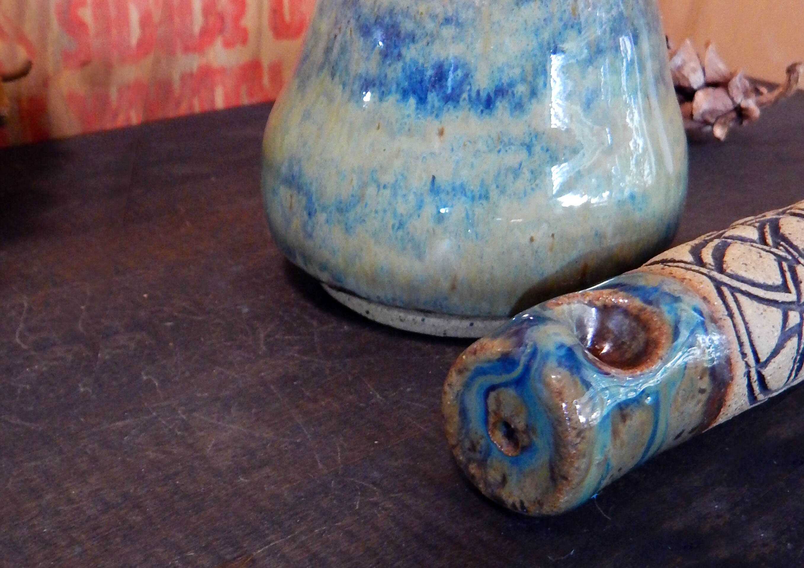 Handmade Smoking Pipe Pottery Stash Jar Set Tobacco Unique One Etsy