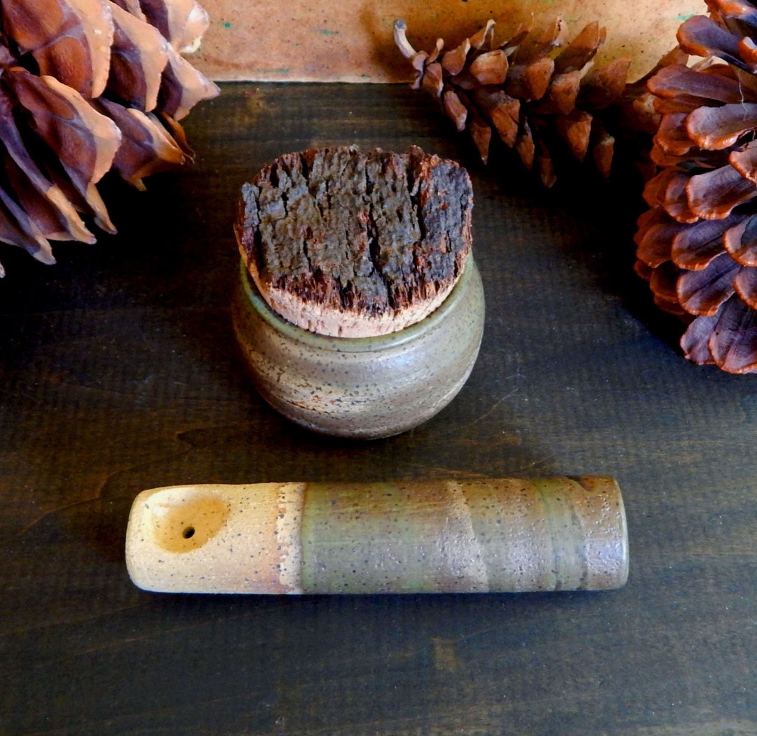 Handmade Smoking Pipe Pottery Stash Jar Set Tobacco Unique One Etsy