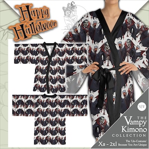 Unisex Halloween Vampire Kimono | Fun Dracula Costume | Fall Party Clothes | Goth Style