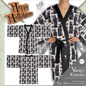 Halloween Witch Kimono | Halloween Costume Robe | Fall Goth Clothing