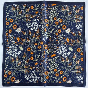 One! 100% Pure Mulberry Silk Multicolour Silk scarf - The Blue, The Flowers , The Paintings, The Tulips