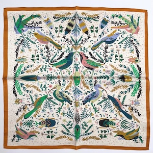 100% Pure Mulberry Silk Multicolour Silk scarf / Neckscarf/ Ponytail/Hair Scarf 20”-Beautiful Square Silk Scarf Great Gift for Her