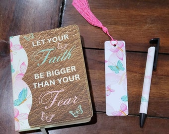 Faith Journal Set with Matching Bookmark and Ink Pen