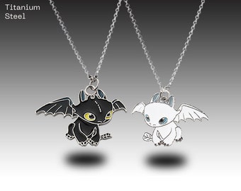 Matching Necklace for Couple | Couples necklace | Couples Jewelry Necklaces Set | How To Train Your Dragon | Toothless and Lightfury