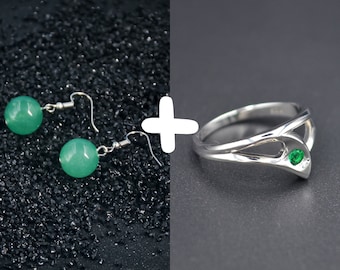 Sage Ring + Earrings Bundle, Gamer Jewellery, Gift For her,Replica Ring, 925 Sterling Silver Ring, Sage Earrings, Sage Jewelry, Sage Cosplay