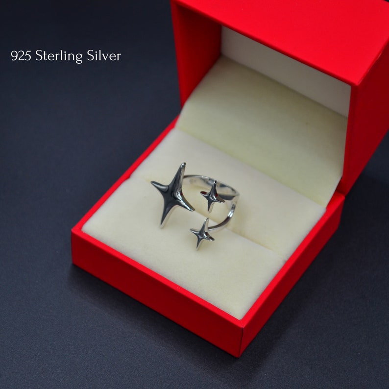 Razzle Dazzle Ring 925 Sterling Silver / Star Ring / Bling Etsy