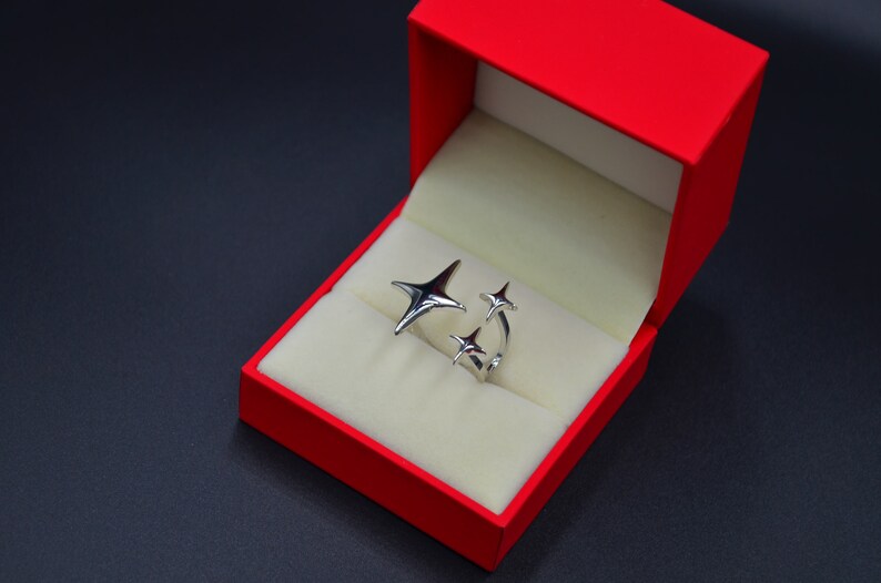 Razzle Dazzle Ring 925 Sterling Silver / Star Ring / Bling Etsy