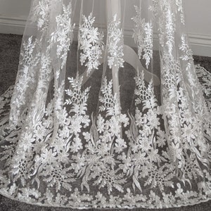 Custom Fit Ivory lace wedding bridal over skirt detachable image 6