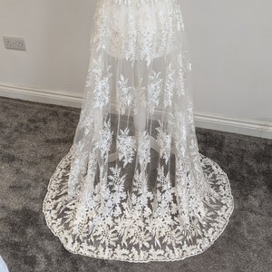 Custom Fit Ivory lace wedding bridal over skirt detachable image 4