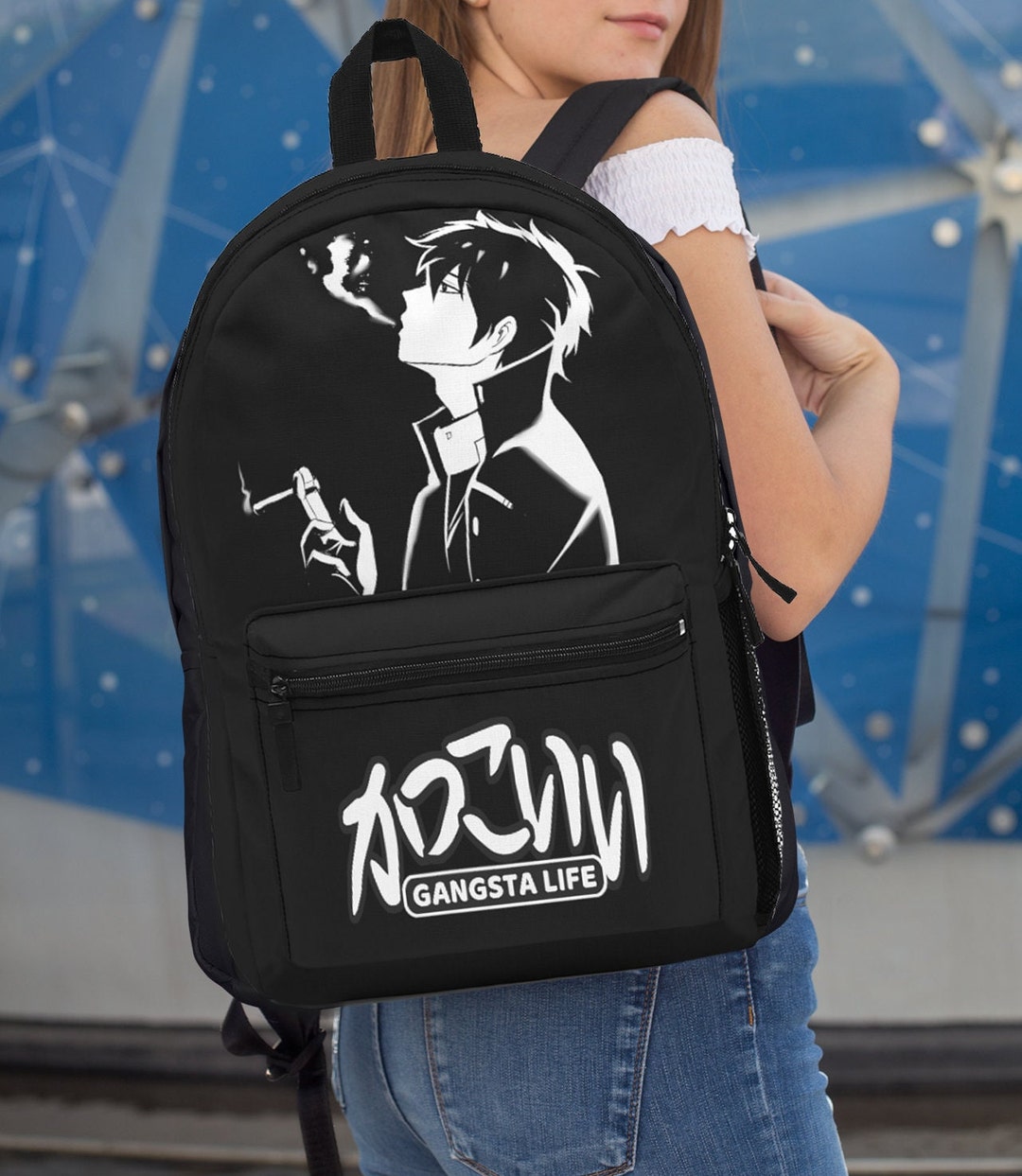 Amazon.com | GLIGLITTR Kawaii Backpack for School Aesthetic Bookbag Cute  Anime Backpacks for Girls Kids Shoulder Bag College Students Bag(Pink&Blue)  | Kids' Backpacks
