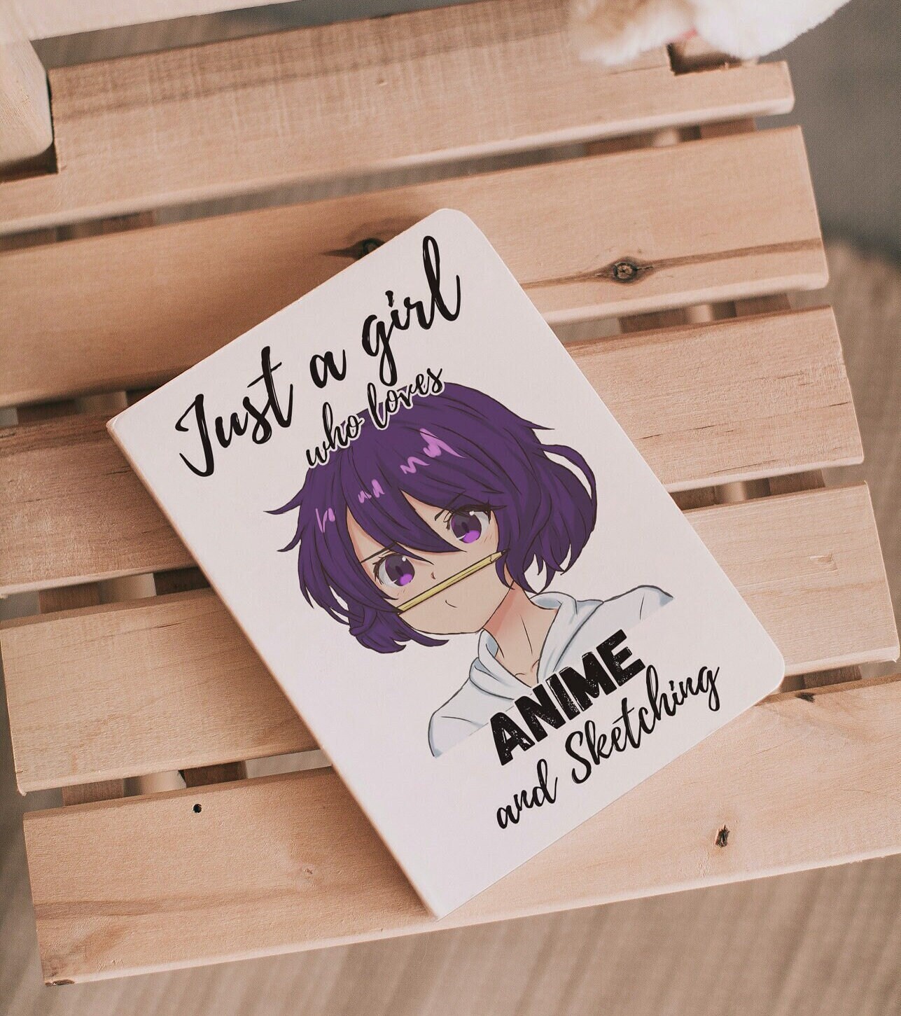 Just A Girl Who Loves Anime Sketchbook: A Cute Anime Sketchbook For Drawing  And