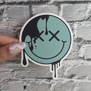 Artsy Sticker | Melting Smiley Sticker | Laptop Sticker | Water Bottle Sticker | Journal Sticker | Phone Sticker | Holo Sticker