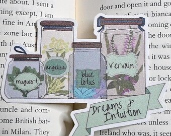 Witchy Herb Magic Sticker, Dreams & Intuition | Apothecary Potion, Botanical Witchy Planner, Garden Witch