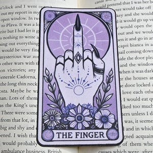 Witchy Tarot Sticker | The Finger | Funny Middle Finger Witch Laptop & Water Bottle Sticker image 5