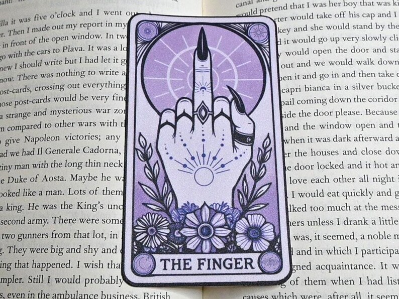Witchy Tarot Sticker | The Finger | Funny Middle Finger Witch Laptop & Water Bottle Sticker image 5