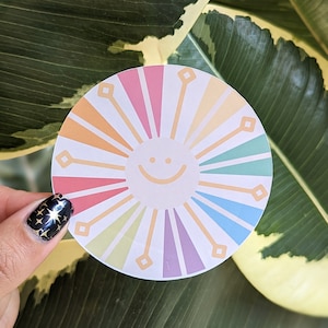 Artsy Sticker | Rainbow Smiley Sticker | Laptop Sticker | Water Bottle Sticker | Journal Sticker | Phone Sticker | Holo Sticker