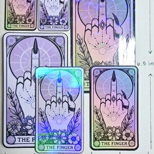 Witchy Tarot Sticker | The Finger | Funny Middle Finger Witch Laptop & Water Bottle Sticker image 3
